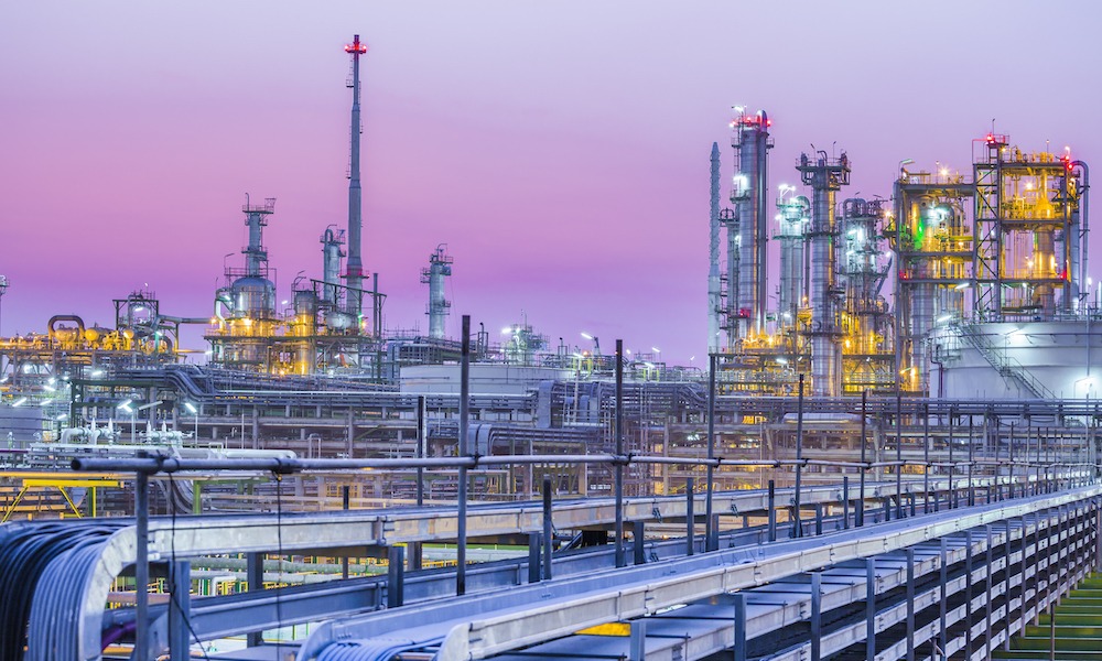 Twilight of Industrial Petroleum Plant